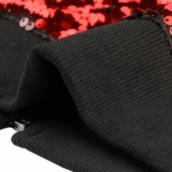 Allegra K Women's Sequin Top Long Sleeve Glitter Shiny Party Shirt Bomber Jacket