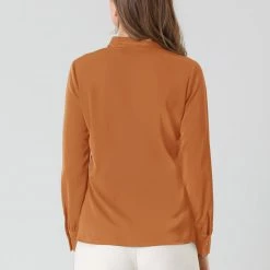 Allegra K Women's Elegant Work Office Blouse Long Sleeve Pleated Tie Neck Top Shirt 68 Allegra K Women's Elegant Work Office Blouse Long Sleeve Pleated Tie Neck Top Shirt