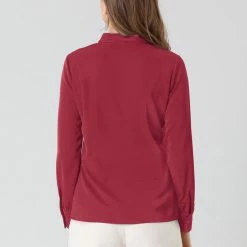 Allegra K Women's Elegant Work Office Blouse Long Sleeve Pleated Tie Neck Top Shirt 62 Allegra K Women's Elegant Work Office Blouse Long Sleeve Pleated Tie Neck Top Shirt