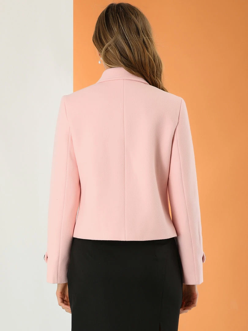 Allegra K Women's Turn Down Collar Long Sleeve Single Breasted Outwear Winter Pea Coat 8 Allegra K Women's Turn Down Collar Long Sleeve Single Breasted Outwear Winter Pea Coat