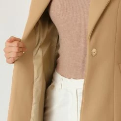 Allegra K Women's Turn Down Collar Buttoned Business Casual Mid-Long Winter Coat