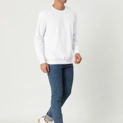 Allegra K Men's Casual Basic Regular Fit Long Sleeve Solid Color Round Neck Pullover Sweatshirt