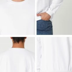 Allegra K Men's Casual Basic Regular Fit Long Sleeve Solid Color Round Neck Pullover Sweatshirt