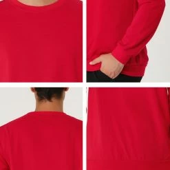 Allegra K Men's Casual Basic Regular Fit Long Sleeve Solid Color Round Neck Pullover Sweatshirt