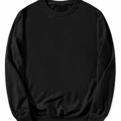 Allegra K Men's Casual Basic Regular Fit Long Sleeve Solid Color Round Neck Pullover Sweatshirt