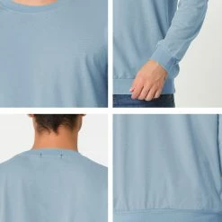 Allegra K Men's Casual Basic Regular Fit Long Sleeve Solid Color Round Neck Pullover Sweatshirt