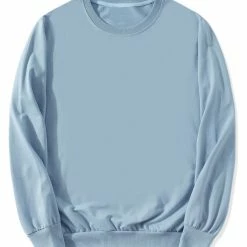 Allegra K Men's Casual Basic Regular Fit Long Sleeve Solid Color Round Neck Pullover Sweatshirt