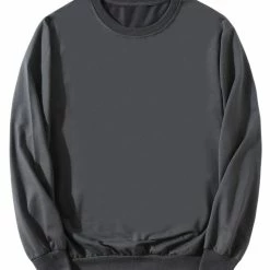 Allegra K Men's Casual Basic Regular Fit Long Sleeve Solid Color Round Neck Pullover Sweatshirt