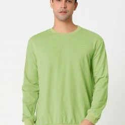 Allegra K Men's Casual Basic Regular Fit Long Sleeve Solid Color Round Neck Pullover Sweatshirt