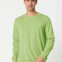 Allegra K Men's Casual Basic Regular Fit Long Sleeve Solid Color Round Neck Pullover Sweatshirt