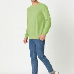 Allegra K Men's Casual Basic Regular Fit Long Sleeve Solid Color Round Neck Pullover Sweatshirt