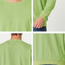 Allegra K Men's Casual Basic Regular Fit Long Sleeve Solid Color Round Neck Pullover Sweatshirt