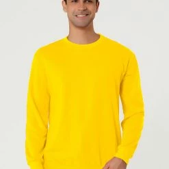 Allegra K Men's Casual Basic Regular Fit Long Sleeve Solid Color Round Neck Pullover Sweatshirt