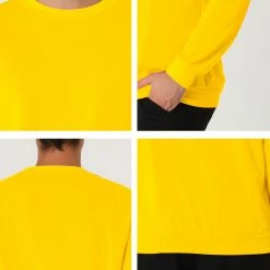 Allegra K Men's Casual Basic Regular Fit Long Sleeve Solid Color Round Neck Pullover Sweatshirt