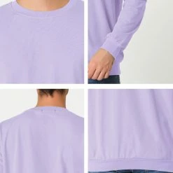 Allegra K Men's Casual Basic Regular Fit Long Sleeve Solid Color Round Neck Pullover Sweatshirt