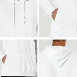 Allegra K Men's Hoodie Sweatshirt Long Sleeves Soild Drawstring Pullover With Pocket Coats & Outerwear