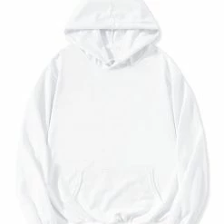 Allegra K Men's Hoodie Sweatshirt Long Sleeves Soild Drawstring Pullover With Pocket Coats & Outerwear