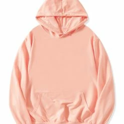 Allegra K Men's Hoodie Sweatshirt Long Sleeves Soild Drawstring Pullover With Pocket Coats & Outerwear