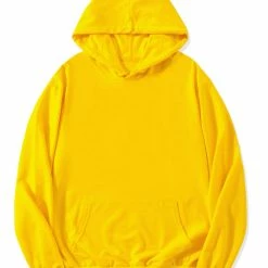 Allegra K Men's Hoodie Sweatshirt Long Sleeves Soild Drawstring Pullover With Pocket Coats & Outerwear
