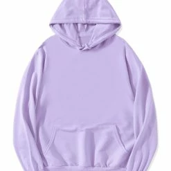 Allegra K Men's Hoodie Sweatshirt Long Sleeves Soild Drawstring Pullover With Pocket Coats & Outerwear