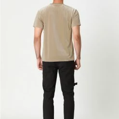 Allegra K Men's Summer Casual Crew Neck Solid Color Short Sleeves Velvet T-shirt