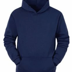 Allegra K Men's Plush Lined Pullover Hoodie Solid Long Sleeves Hooded Sweatshirts With Pocket