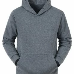 Allegra K Men's Plush Lined Pullover Hoodie Solid Long Sleeves Hooded Sweatshirts With Pocket