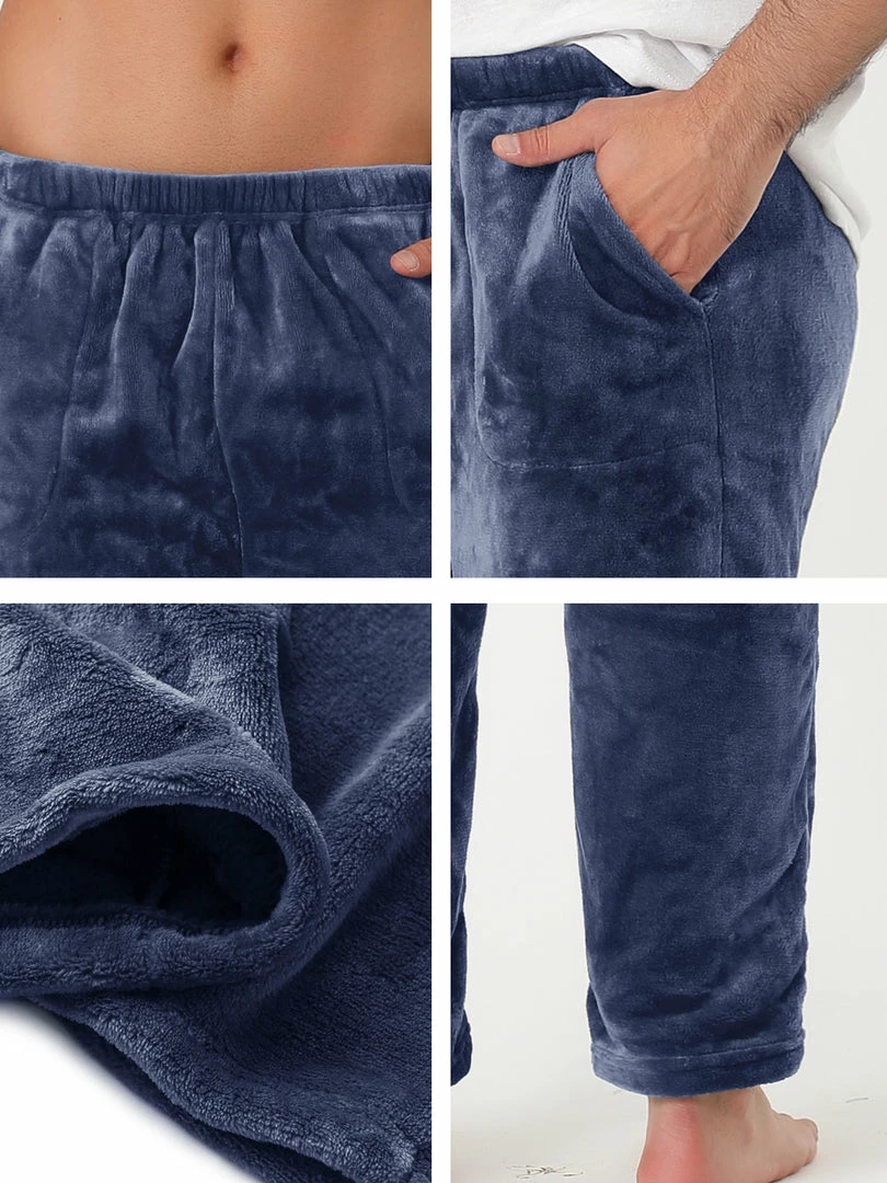 Allegra K Men's Winter Fuzzy Pajama Pants Drawstring Nightwear Home Lounge Pants 9 Allegra K Men's Winter Fuzzy Pajama Pants Drawstring Nightwear Home Lounge Pants