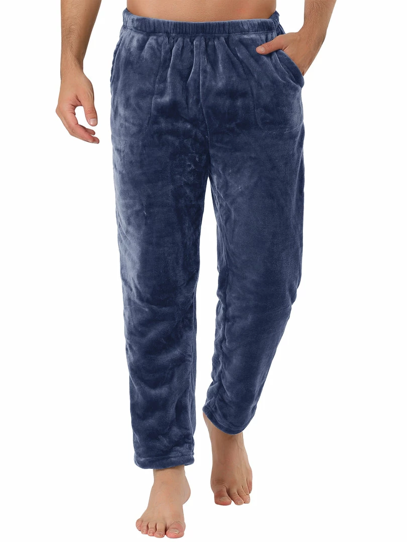 Allegra K Men's Winter Fuzzy Pajama Pants Drawstring Nightwear Home Lounge Pants 4 Allegra K Men's Winter Fuzzy Pajama Pants Drawstring Nightwear Home Lounge Pants
