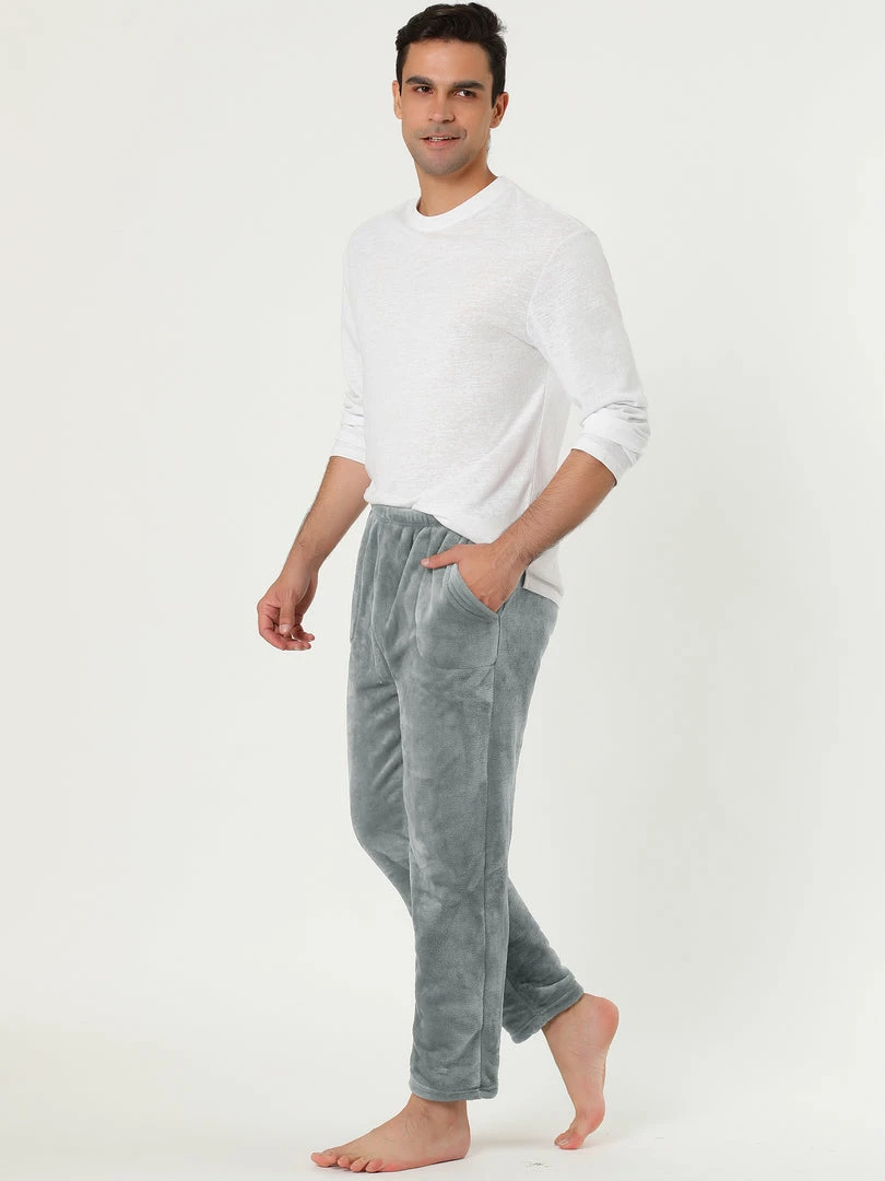 Allegra K Men's Winter Fuzzy Pajama Pants Drawstring Nightwear Home Lounge Pants 19 Allegra K Men's Winter Fuzzy Pajama Pants Drawstring Nightwear Home Lounge Pants