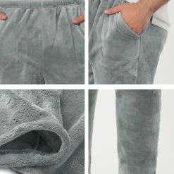 Allegra K Men's Winter Fuzzy Pajama Pants Drawstring Nightwear Home Lounge Pants 39 Allegra K Men's Winter Fuzzy Pajama Pants Drawstring Nightwear Home Lounge Pants