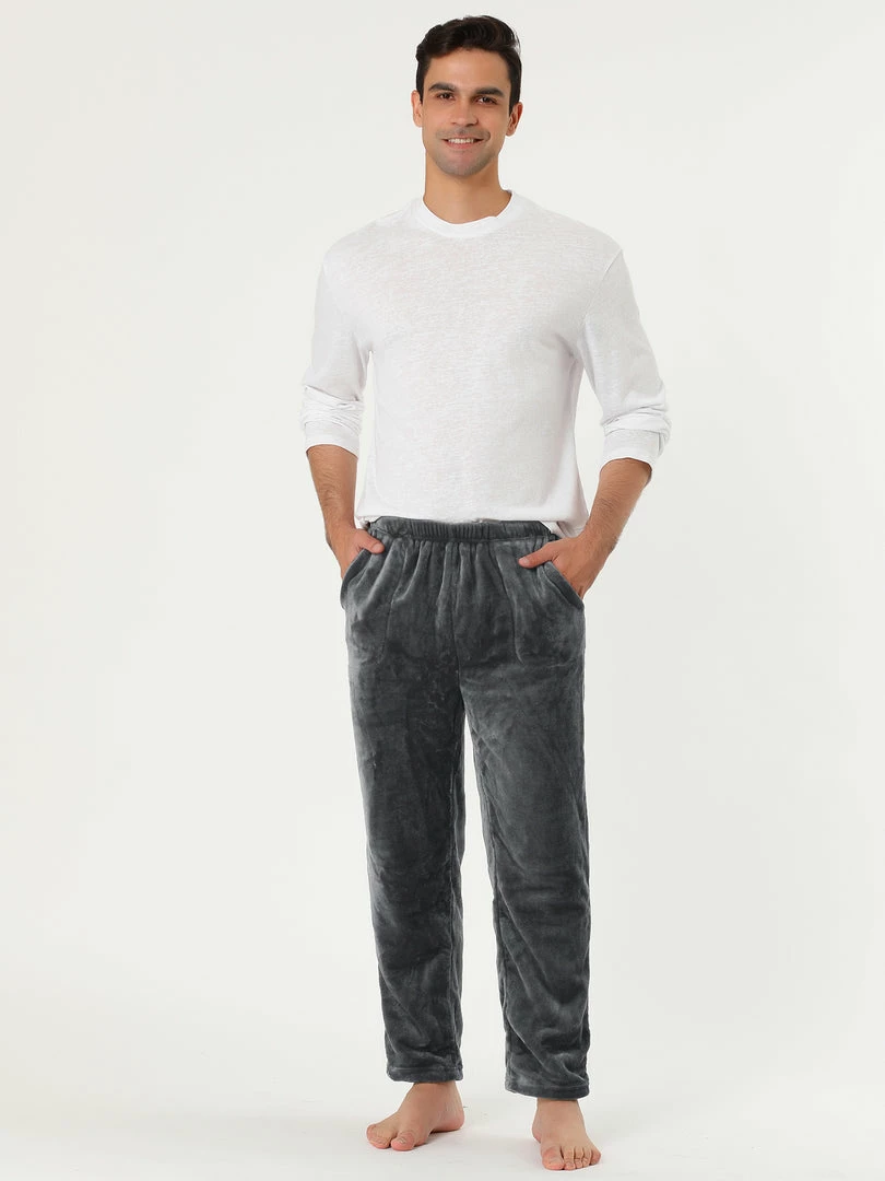 Allegra K Men's Winter Fuzzy Pajama Pants Drawstring Nightwear Home Lounge Pants 12 Allegra K Men's Winter Fuzzy Pajama Pants Drawstring Nightwear Home Lounge Pants