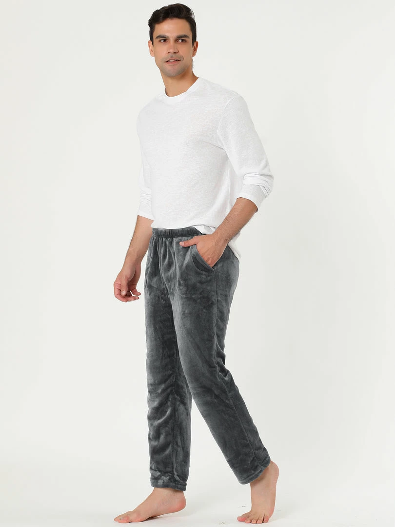 Allegra K Men's Winter Fuzzy Pajama Pants Drawstring Nightwear Home Lounge Pants 13 Allegra K Men's Winter Fuzzy Pajama Pants Drawstring Nightwear Home Lounge Pants