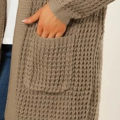 Allegra K Women's Long Sleeves Open Front Cardigan Sweater