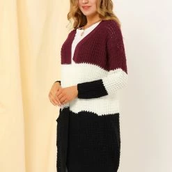 Allegra K Women's Long Sleeves Open Front Cardigan Sweater