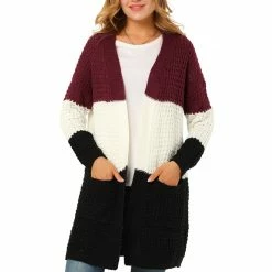 Allegra K Women's Long Sleeves Open Front Cardigan Sweater