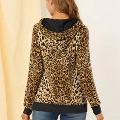 Allegra K Women's Hoodie Printed Long Sleeve Blouse Sweatshirt