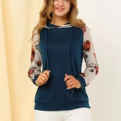 Allegra K Women's Drawstring Pockets Hood Blouse 24 Allegra K Women's Drawstring Pockets Hood Blouse