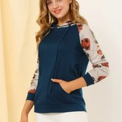 Allegra K Women's Drawstring Pockets Hood Blouse 25 Allegra K Women's Drawstring Pockets Hood Blouse