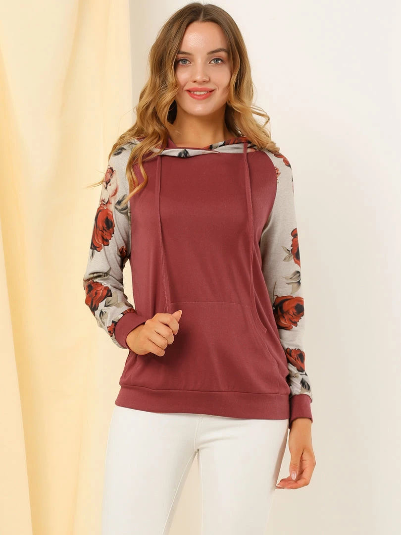 Allegra K Women's Drawstring Pockets Hood Blouse 5 Allegra K Women's Drawstring Pockets Hood Blouse