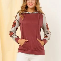 Allegra K Women's Drawstring Pockets Hood Blouse 18 Allegra K Women's Drawstring Pockets Hood Blouse