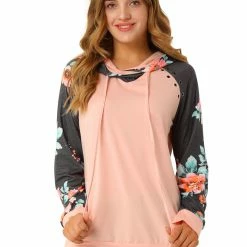 Allegra K Women's Floral Hoodie Tops Long Sleeve Pullover Hooded Sweatshirt 22 Allegra K Women's Floral Hoodie Tops Long Sleeve Pullover Hooded Sweatshirt