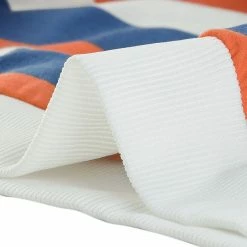 Allegra K Women's Casual Hoodies Long Sleeve Striped Crop Top Sweatshirt Pullover