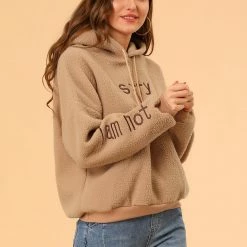 Allegra K Women Lambs Wool Hoodie Fall Winter Hooded Sweatshirt 25 Allegra K Women Lambs Wool Hoodie Fall Winter Hooded Sweatshirt