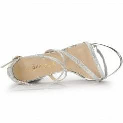 Allegra K Shoes Women's Glitter Crisscross Strap Chunky Heels Sandals 41 Allegra K Shoes Women's Glitter Crisscross Strap Chunky Heels Sandals