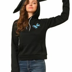 Allegra K Women's Bunny Hoodie Pocket Long Sleeve Cute Sweatshirt Rabbit Ears Pullover Tops