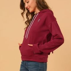 Allegra K Women's Bunny Hoodie Pocket Long Sleeve Cute Sweatshirt Rabbit Ears Pullover Tops