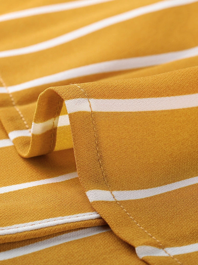 Allegra K Retro Striped Button Up Short Sleeve Tie Front Crop Shirt Women 39 Allegra K Retro Striped Button Up Short Sleeve Tie Front Crop Shirt Women