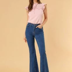Allegra K Women's Vintage Flare Jean Denim Pants High Waist Stretchy Bell Bottoms Jeans 49 Allegra K Women's Vintage Flare Jean Denim Pants High Waist Stretchy Bell Bottoms Jeans