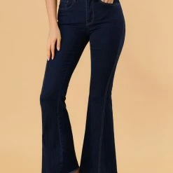 Allegra K Women's Vintage Flare Jean Denim Pants High Waist Stretchy Bell Bottoms Jeans 41 Allegra K Women's Vintage Flare Jean Denim Pants High Waist Stretchy Bell Bottoms Jeans